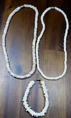 Vintage! HAWAIIAN PUKA SHELL- (2) Necklaces & (1) Bracelet • $19.95