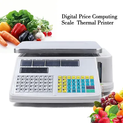 Commercial Digital Price Computing Scale 66 Lbs With Label Barcode Printer 110V • $299.25
