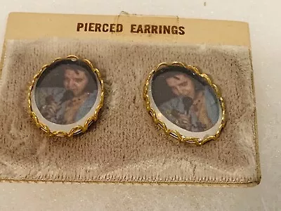 Vtg Elvis Presley Earrings Post Earrings Estate Find / Orig Card (931) • $24.99