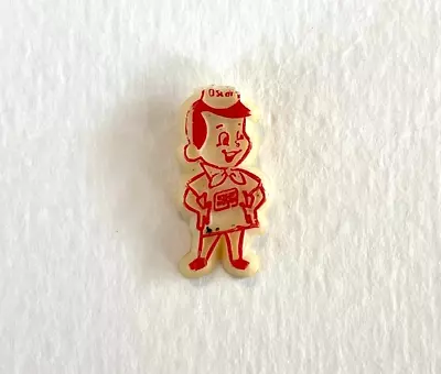 Vintage Oscar Mayer Little Oscar Pin White Red Promotional Hat Lapel Pin  Rare • $25.99