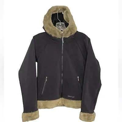 Marmot Women’s Furlong Jacket Size Large - Black And Brown With Hood.  GUC! • $48.99