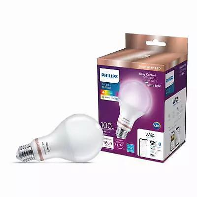 Smart LED 100-Watt General Purpose Light Bulb Frosted Color  • $18.97