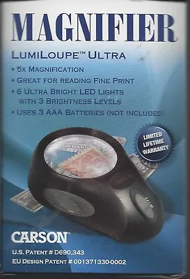 Carson Lumiloupe Ultra 5x LED Lighted Stand Magnifier Variable Brightness LL-88 • $19.99