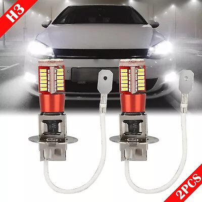 2PCS H3 LED Fog Driving DRL Light Bulbs Conversion Kit Super Bright 6000K White • $8.98