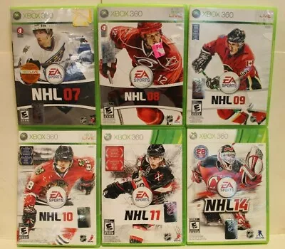 6 XBOX 360 Live Video Games Lot NHL 07 08 09 10 11 14 National Hockey League  • $29.99