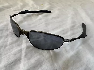 Vintage Oakley A Wire 1.0 Gunmetal Frame Grey Iridium Lenses • $35