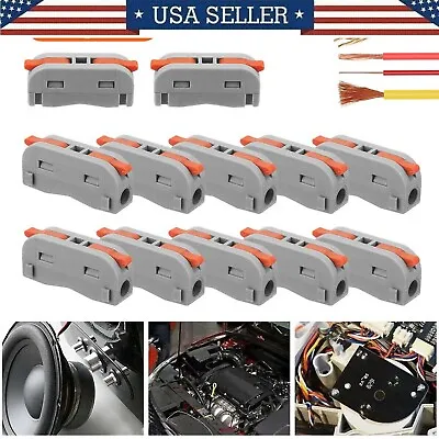 20X Reusable Spring Lever Terminal Block Electric 24-12AWG Wire Cable Connectors • $6.99