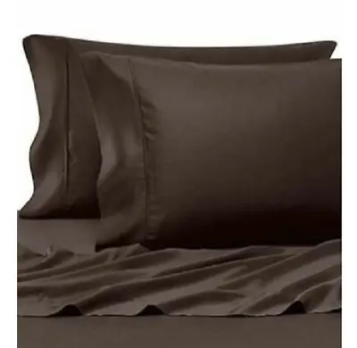 Pure Beech Sateen 400-Thread-Count King Pillowcases Chocolate (Set Of 2) • $49.95