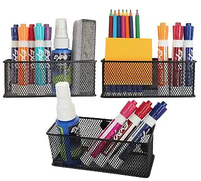 Aarya Magnetic Storage Basket Wire Mesh Bins For Office Supplies Set Of 3 • $20.99