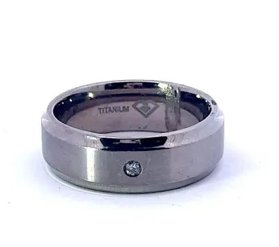 Men's Titanium 8mm Diamond Accent .02ctw Band Ring  • $24.50