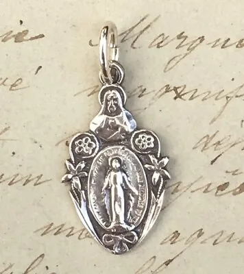 Miraculous Medal / Virgin Mary Medal - Sterling Silver Antique Replica • $40