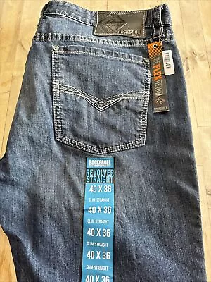 Rock Roll Denim Reflex Revolver DK Vntg Jeans Mens Size 40x36 Slim Straight Leg • $44.95