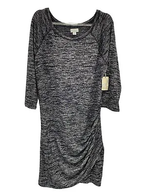 Belle & Sky Women Dress Heather Charcoal Size XL Sweater Side Ruched New NWT • £16.55