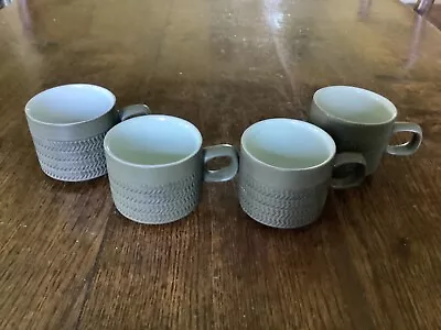 Denby Chevron 4 X Tea Cups  (4 Rows Of Chevrons)very Good Condition • £9.99