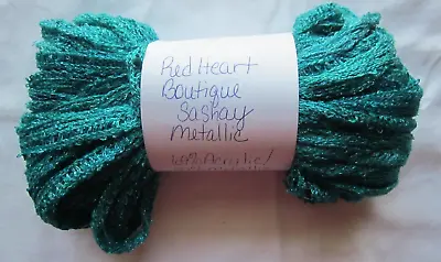 Red Heart Boutique Sashay Metallic Ruffle Mesh Yarn-Malachite ~ No Band ~ 3.5 Oz • $5