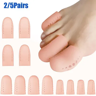 Silicone Toe Sleeve Gel Toe Cap Cover Protector Finger Tube Corn Pain Relief • $4.33