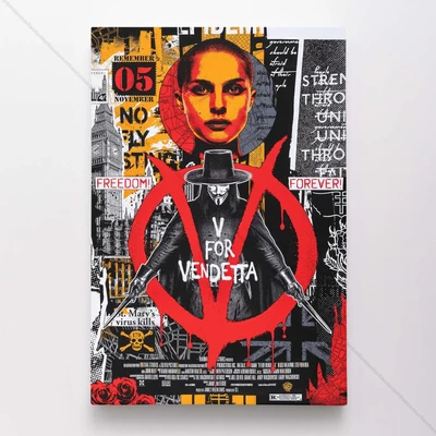 $33.30 • Buy V For Vendetta Poster Canvas Movie Vintage Art Print #221107a