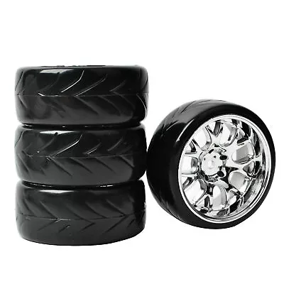 4PCS RC Drift Tires&Wheel Rims Set 12mm Hex For 1:10 On-Road Racing Car HSP HPI • £11.98