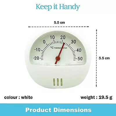 £2.99 • Buy 1pc MAGNETIC THERMOMETER Stand Fridge Room Temperature Gauge Dial Round Kitchen