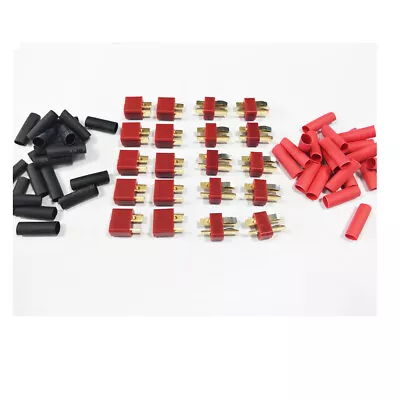 Ultra T-Plug Connectors 10 Pairs Deans Style Male Female With 10Pair Shrink Tube • $6.25