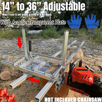 14  To 36  Chainsaw Mill Lumber Milling Planking Guide Saw Bar W/ Acrylic Panel • £41.59