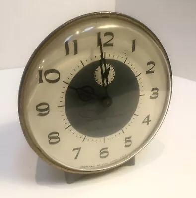 1953 Midcentury Ingraham  8-Day Luminous Alarm Clock Made USA  -Works • $62