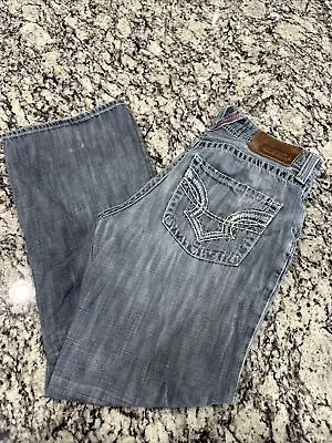 BIG STAR Jeans Mens 32s Pioneer Boot Cut Blue Stitched Western Denim 32x30 • $32.67