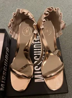 £10 • Buy NEW IN BOX  Occassion Strappy Shoes SIZE 7 ROSE GOLD Misguided