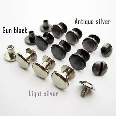 £4.03 • Buy 10X Round Head Stud Leather Belt Wallet Bag Chicago Screw Back Nail Rivet 10x6mm