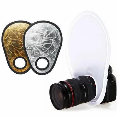 30cm Collapsible Photo Gold Silver Pro Light Reflector + White Diffuser Portable • £10.99