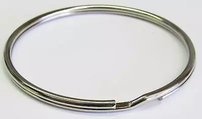 76mm Jailers Large 3 Inch Nickel Plated Spring Steel Split RingKey Ring Holder • £6.10