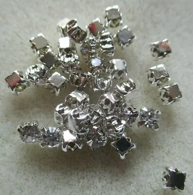 Crystal Silver Back Sew On Jewels Gems - Wedding Costumes Craft - 4mm - 25pcs • £4.60