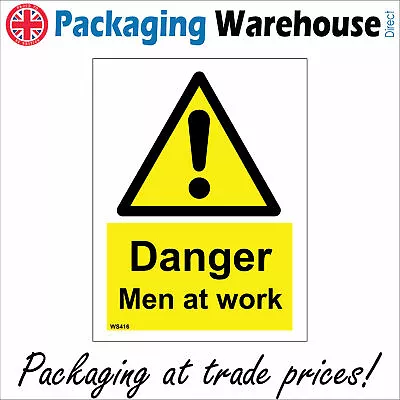 Ws416 Danger Men At Work Sign Construction Road Site Slow Caution Vehicles • £5.95