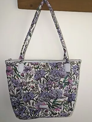 Vera Bradley Purple  Lavender Ladybug Flowers Carson East West Tote Handbag  • $24