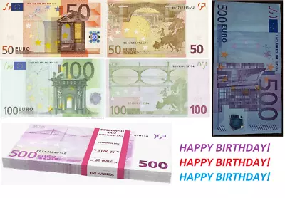 $9.81 • Buy Edible Money Cake Topper Edible Notes 50 Euro 100 Euro 500 Euro Sugar Notes