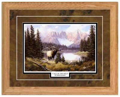 Call Of The Wild By Derk Hansen Mountains Bull Elk Print-Framed 21 X 17 • $39.95
