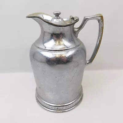 Vtg Mid-Century Modern Wear-Brite Nickle Silver Milk /Water Pitcher Chrome Plate • $43.21