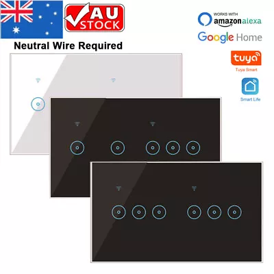 AU 4/5/6 Gang WiFi Smart Touch Wall Lights Switch For Amazon Alexa Google Home • $54.99