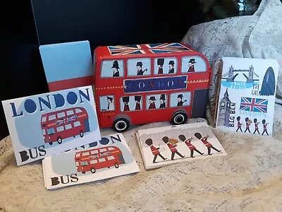 Meri Meri London 24 Blank Note Cards 14-0024 - 3 Designs 2012 W/Bus Designed Box • $24.99