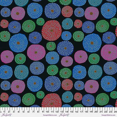 Free Spirit Kaffe Fassett Disks Black Cotton Fabric By The Yard • $12.50