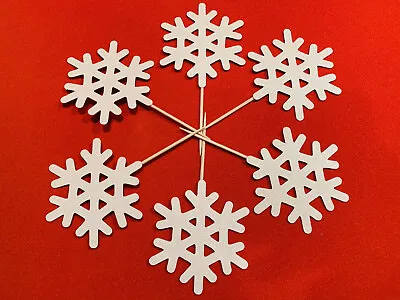 £4.50 • Buy Snowflake Frozen Christmas Cupcake Toppers Cake Decorations - White Glitter X12
