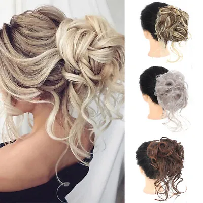 Curly Messy Bun Hair Piece Updo Scrunchie Fake Natural Bobble Hair Extensions • £7.38