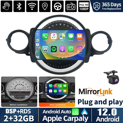 32G Android 12 Car Stereo Radio GPS Navi Carplay For 2007-15 Mini Cooper R56 R60 • $279.98