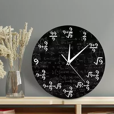 Modern Wall Clock Math Equation Clocks 9's Formulas Mathematical Art • $25.88