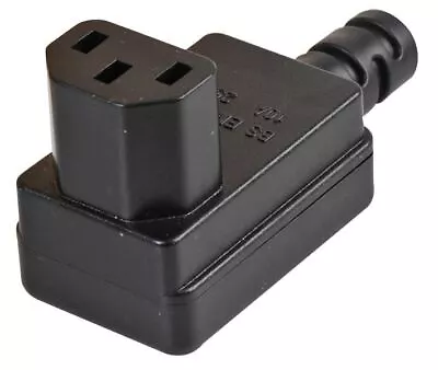 PRO ELEC - Rewireable IEC C13 Plug Right Angled Black • £7.34