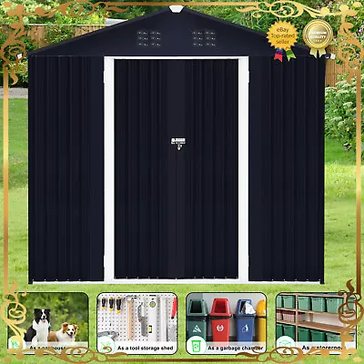 Max 10x8 FT Heavy Duty Storage House Large Outdoor Storage Shed Metal Tool Sheds • $412.84