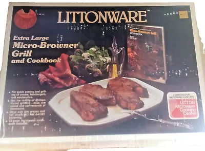 Littonware Micro Browner Microwave Oven Grill Tray CROWN CORNING GLASS W BOOK!! • $34.99