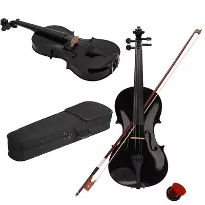 $49.69 • Buy 4/4 Full Size Acoustic Violin Fiddle Black With Case Bow Rosin W/ Gift