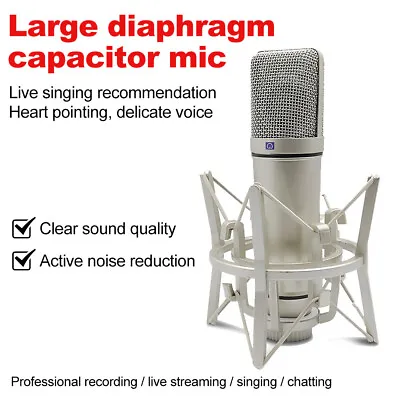U87 Condenser Microphone With Shockmount For Vocal Music Studio Sound • £20.39