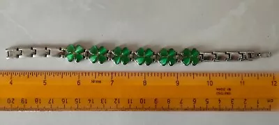 Magnetic Shamrock Braclet Silver And Green Coloured • £5.99